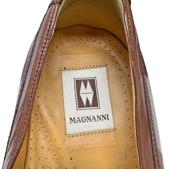 Magnanni Brown Leather Kiltie Tassel Split Toe Dress Loafer Shoes - Picture 3 of 10